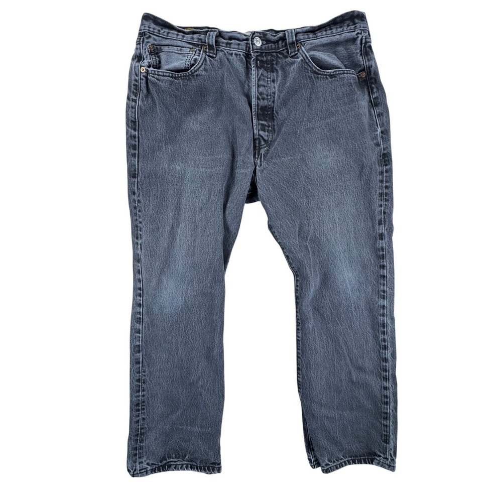 Levis 501 Mens Original Fit Button Fly Faded Black Jeans‎ 38x30 Cotton Denim Y2K